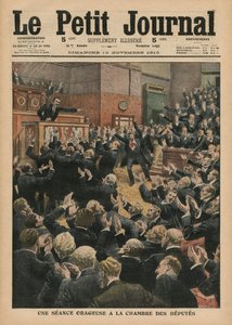 Una sessione tempestosa alla Camera dei Deputati, illustrazione da 